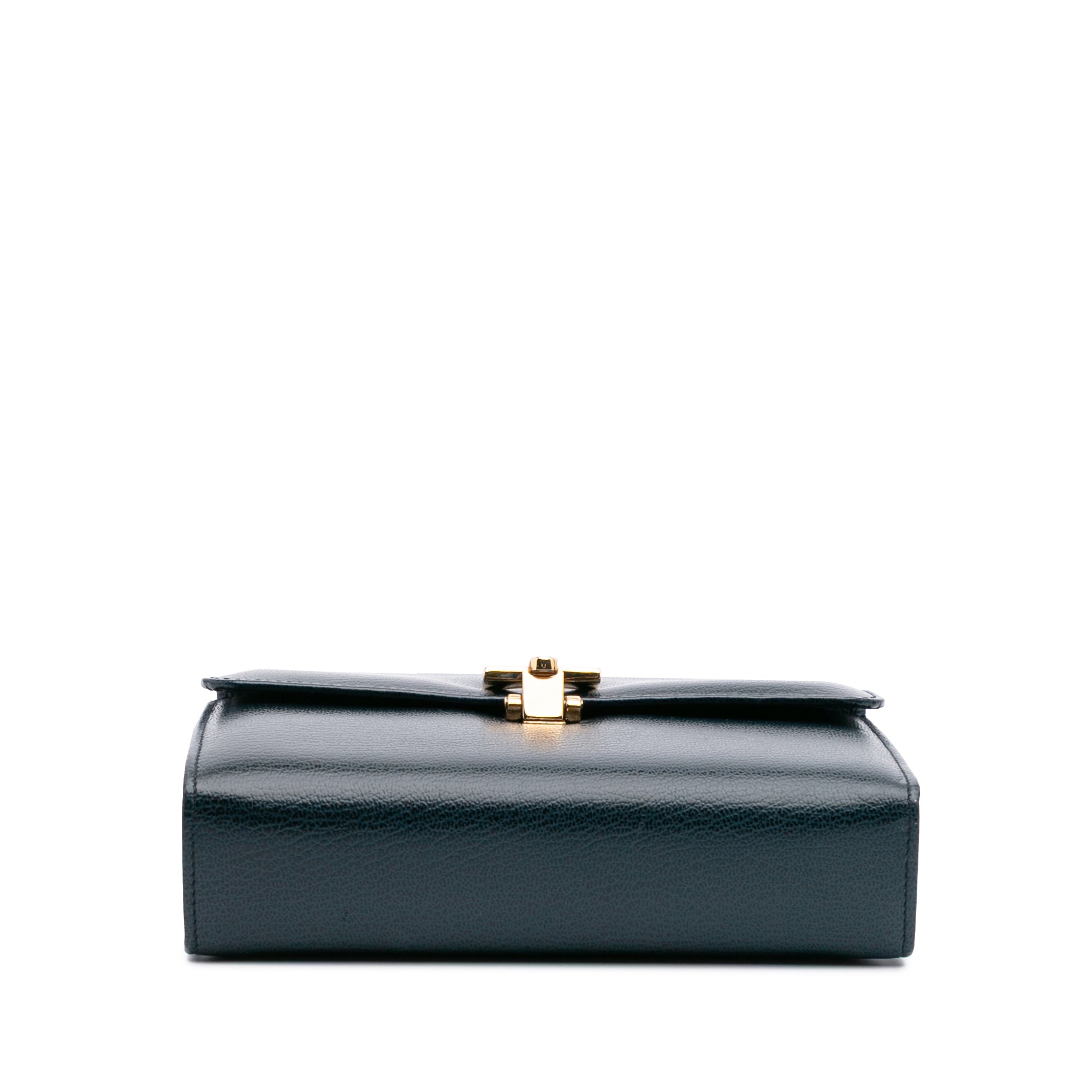 Leather Gancini Clutch