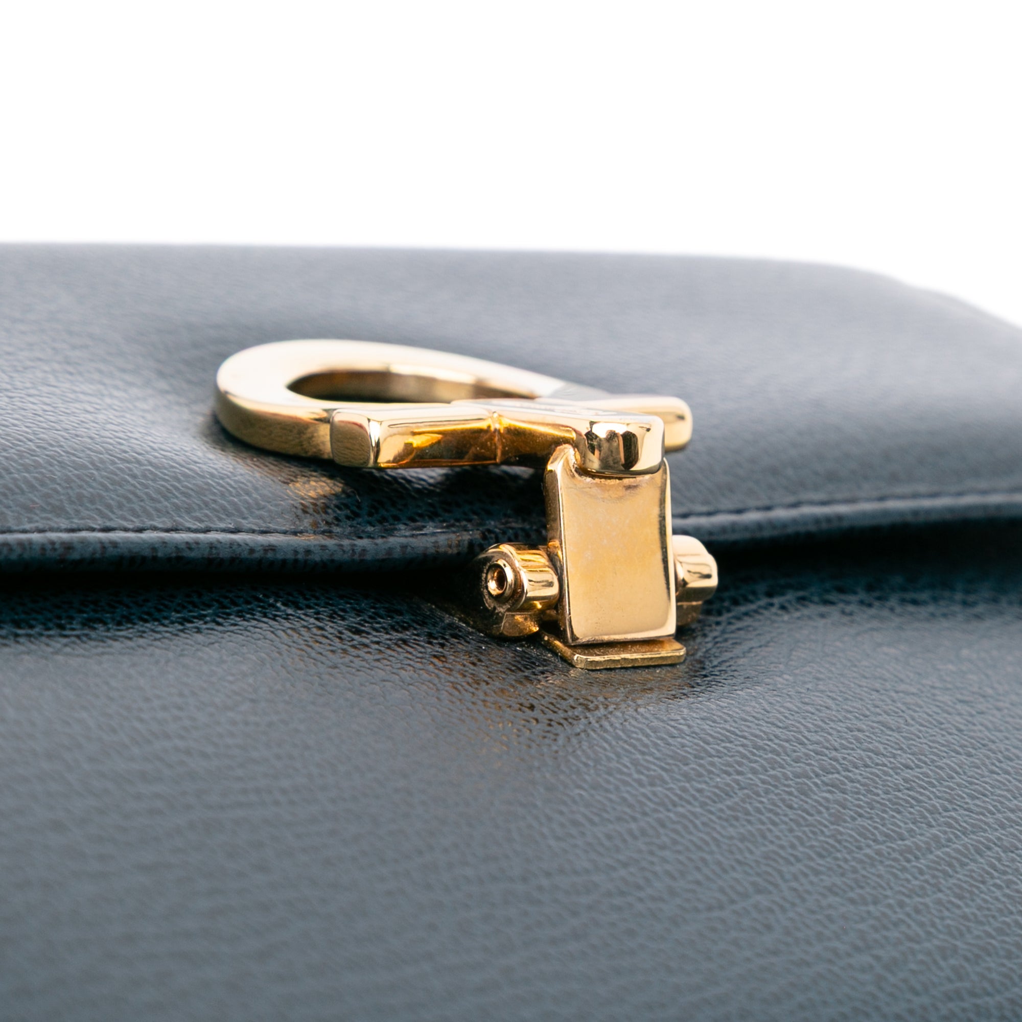 Leather Gancini Clutch