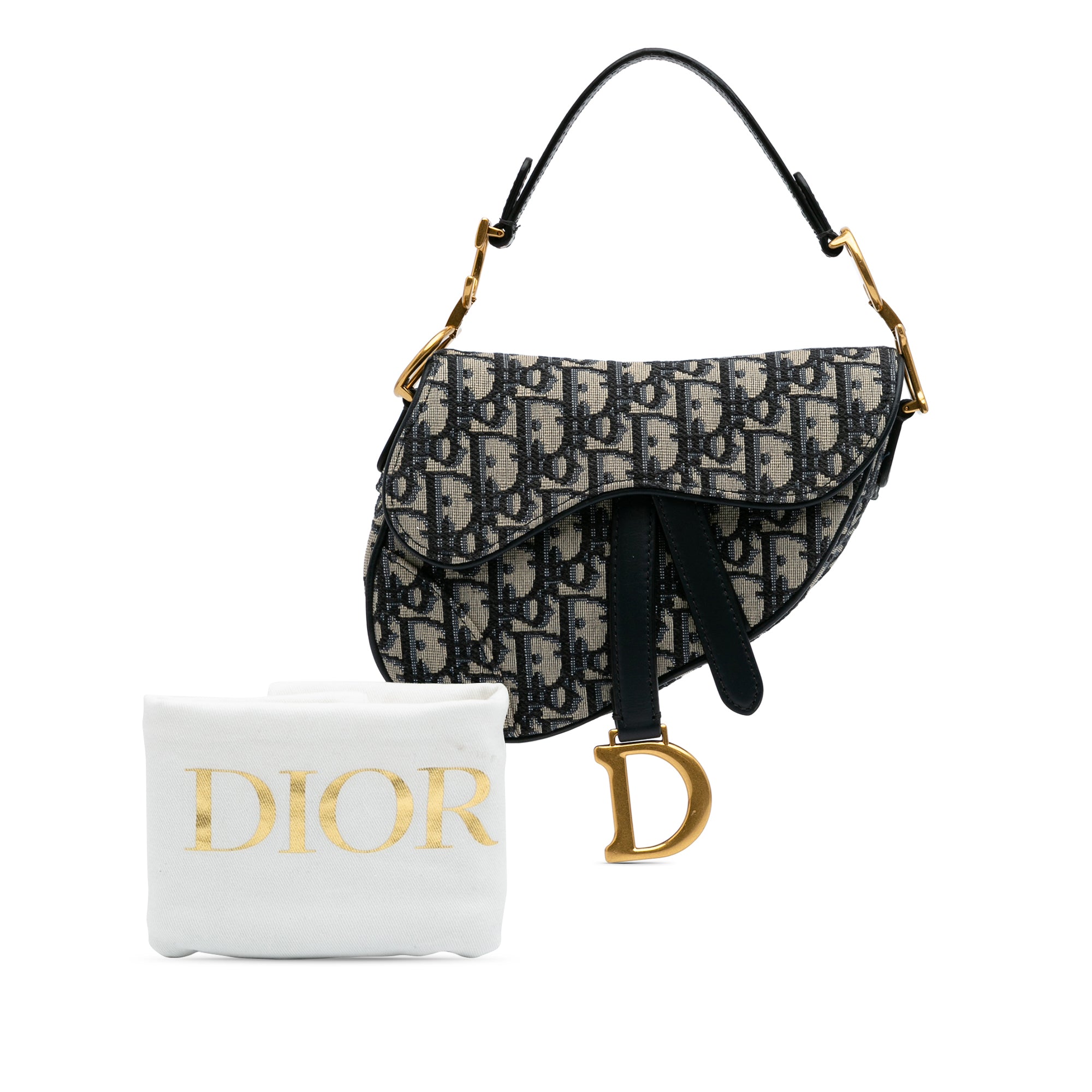 Mini Oblique Canvas Saddle Bag