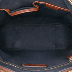 Small Leather Trimmed House Check Canvas Bridle Orchard Satchel