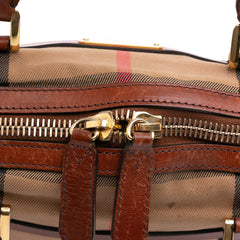 Small Leather Trimmed House Check Canvas Bridle Orchard Satchel