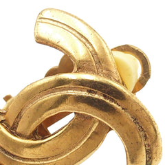 CC Gold Plated Teardrop Dangle Hoop Clip On Earrings