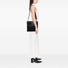 Saffiano Trimmed Tessuto Snap Crossbody