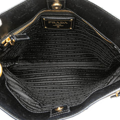 Saffiano Trimmed Tessuto Snap Crossbody