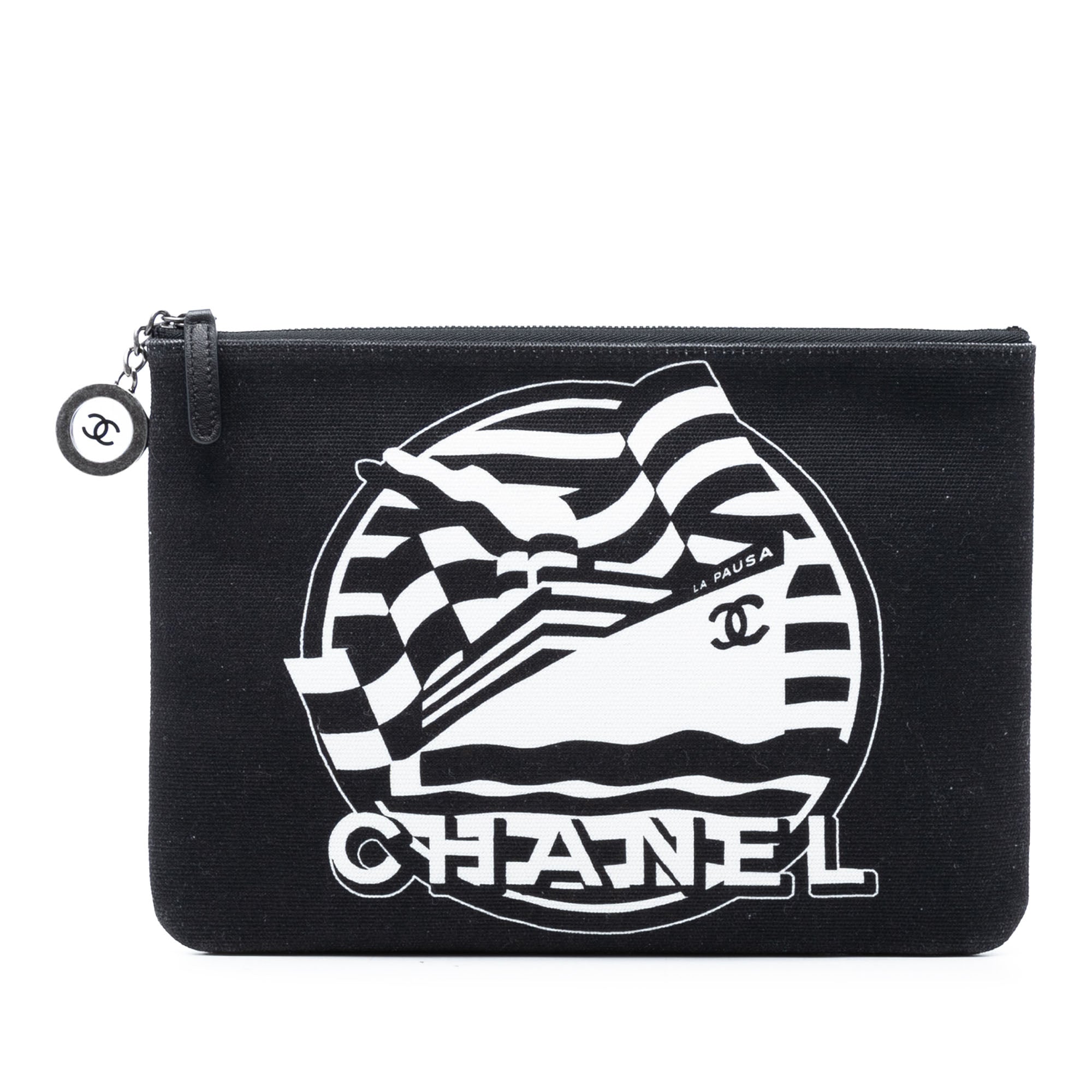Medium Canvas La Pausa Zip O Case Clutch