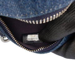 Denim 19 Round Clutch with Chain