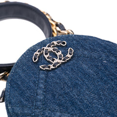 Denim 19 Round Clutch with Chain