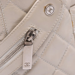 Large Quilted Aged Calfskin Cotton Club Tote