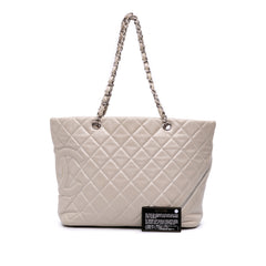 Large Quilted Aged Calfskin Cotton Club Tote