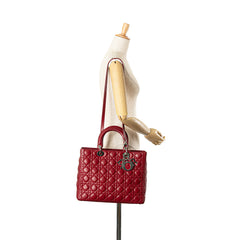 Large Lambskin Cannage Lady Dior