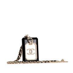 Rhinestone Embellished Resin and Leather Card Case Necklace_1