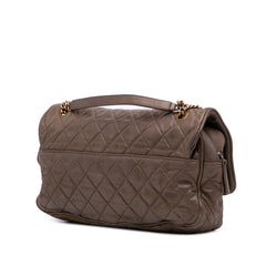 Large Quilted Iridescent Calfskin Shiva Flap