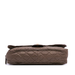 Large Quilted Iridescent Calfskin Shiva Flap
