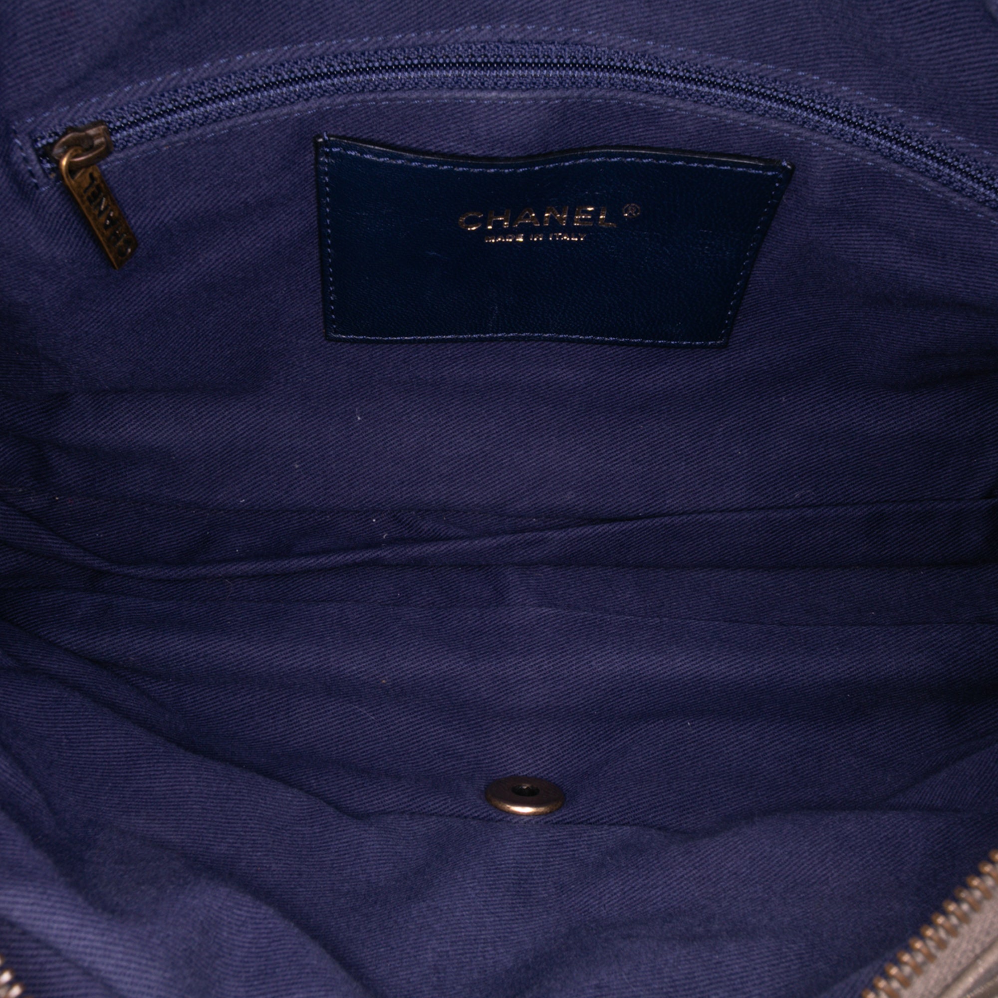 Large Quilted Iridescent Calfskin Shiva Flap