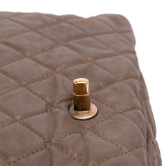 Large Quilted Iridescent Calfskin Shiva Flap