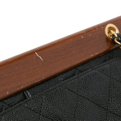 Quilted Caviar Wood Chain Shoulder Bag