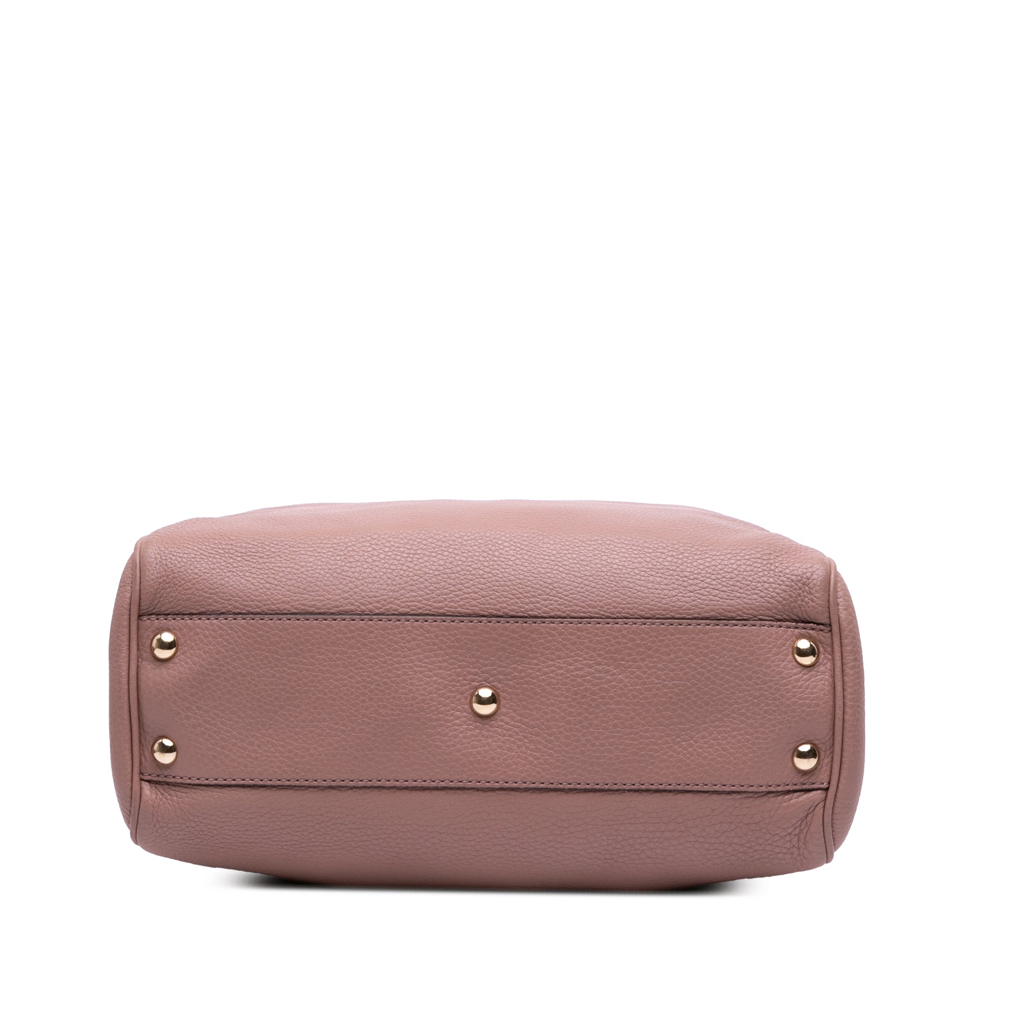 Small Calfskin Bamboo Shopper Satchel