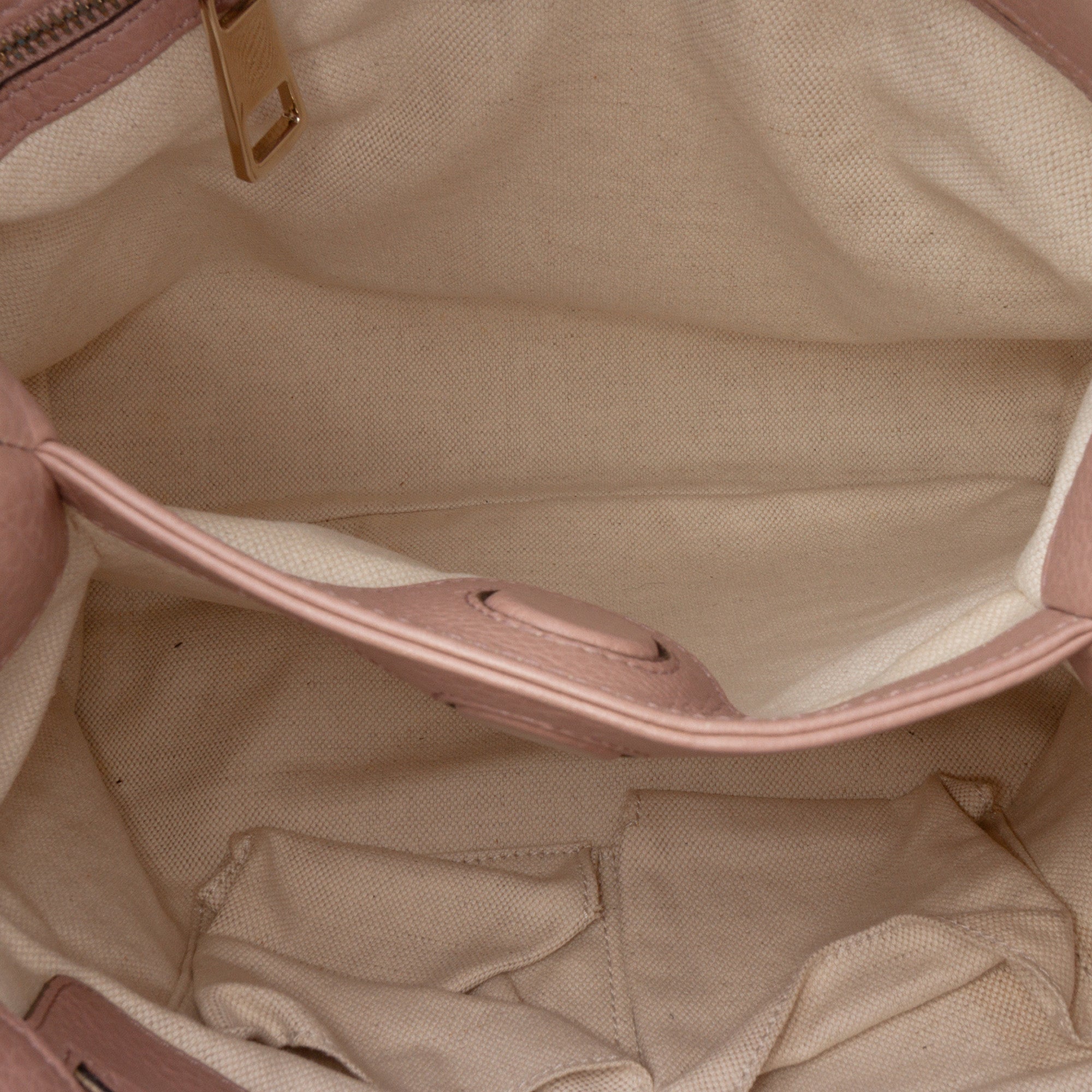 Small Calfskin Bamboo Shopper Satchel