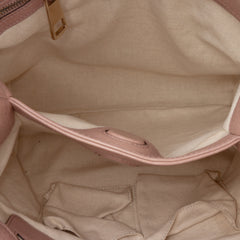 Small Calfskin Bamboo Shopper Satchel