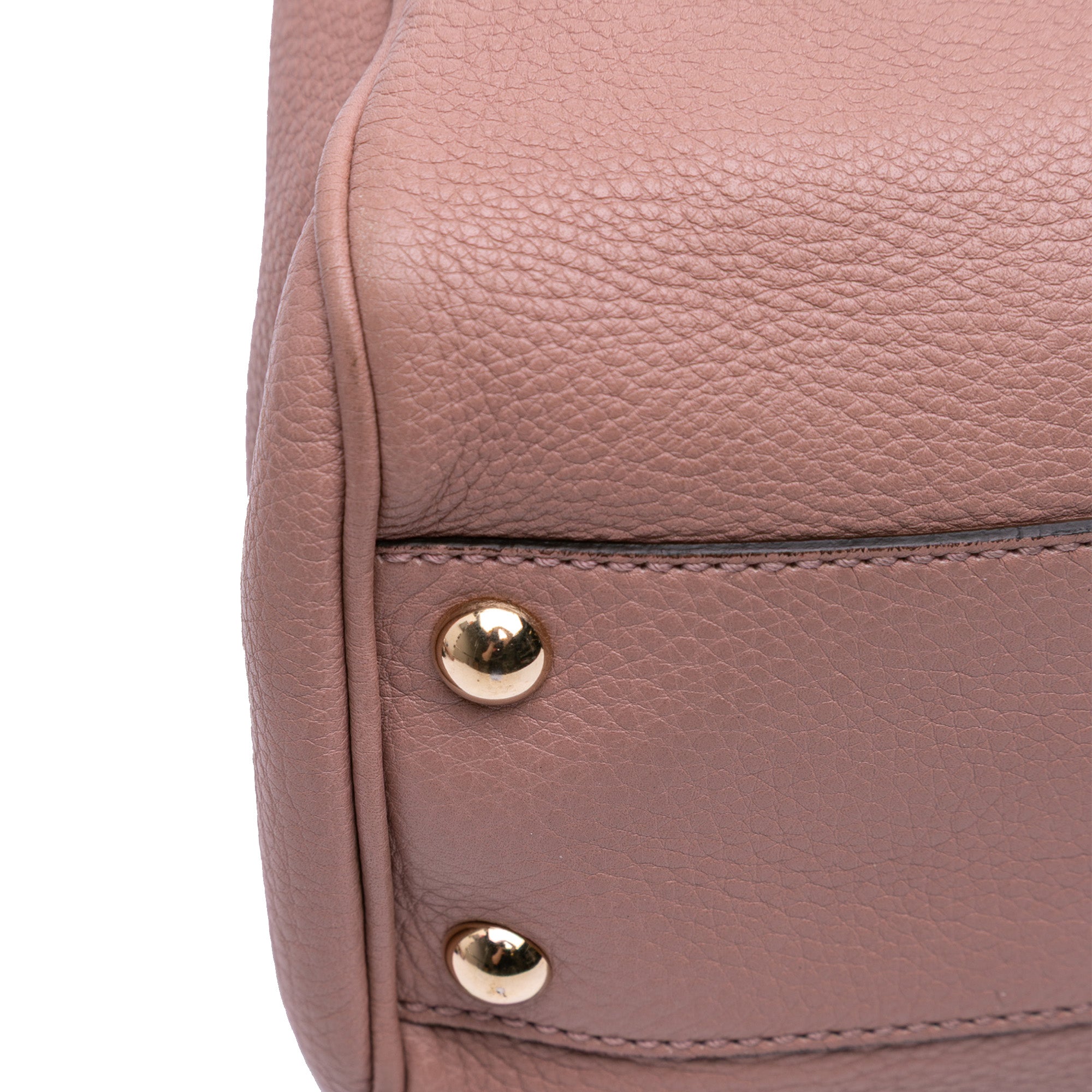Small Calfskin Bamboo Shopper Satchel