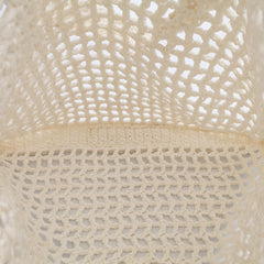 Raffia Effect Crochet Logo Embroidered Tote