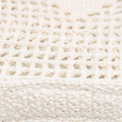 Raffia Effect Crochet Logo Embroidered Tote