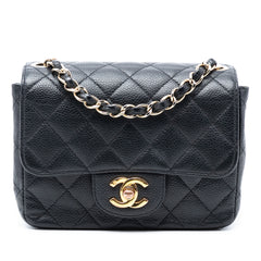 Mini Square Classic Caviar Single Flap