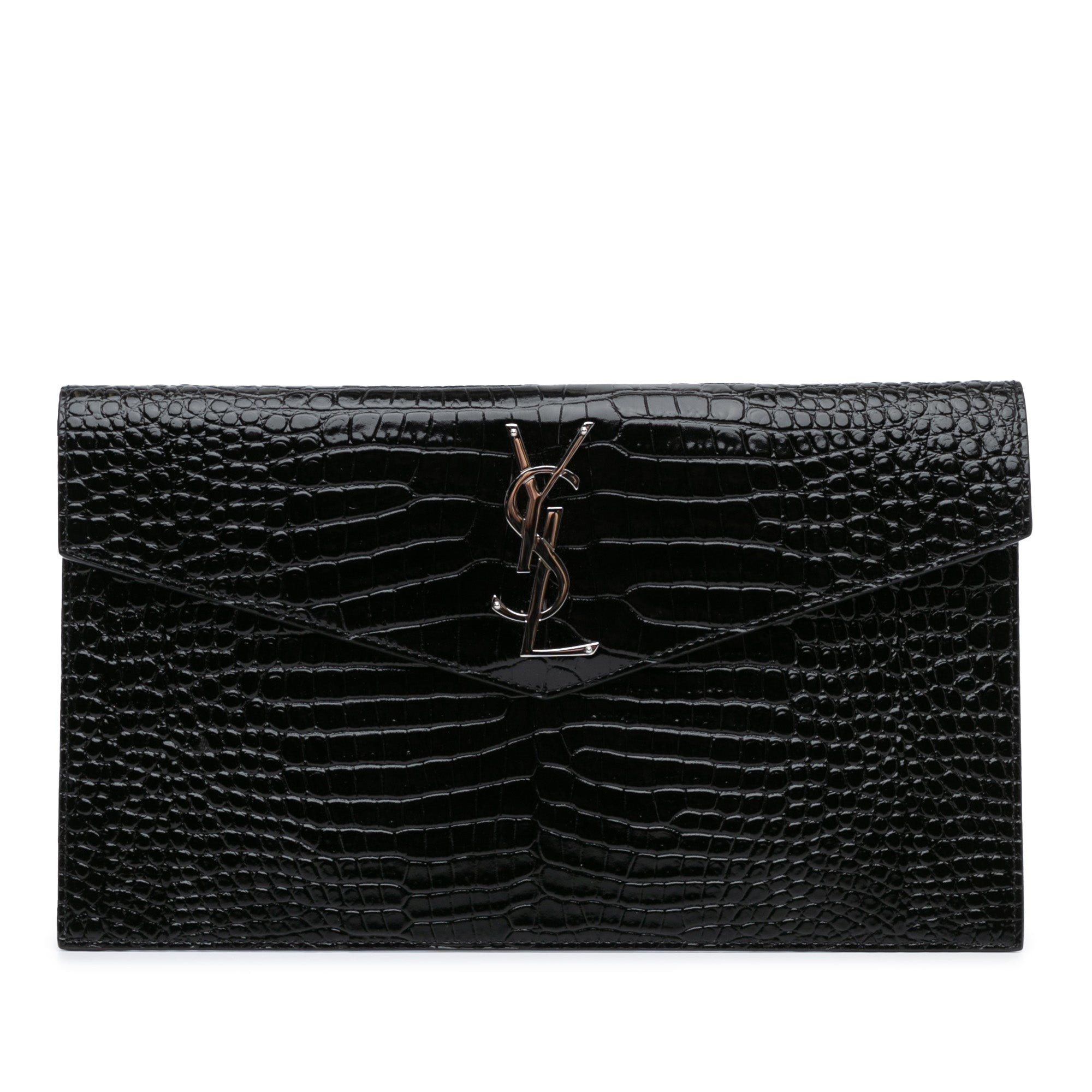 Croc Embossed Uptown Clutch