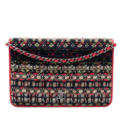 CC Quilted Tweed Wallet On Chain