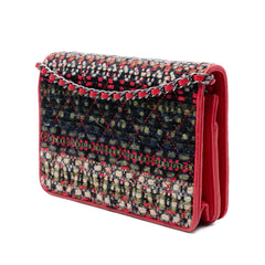 CC Quilted Tweed Wallet On Chain