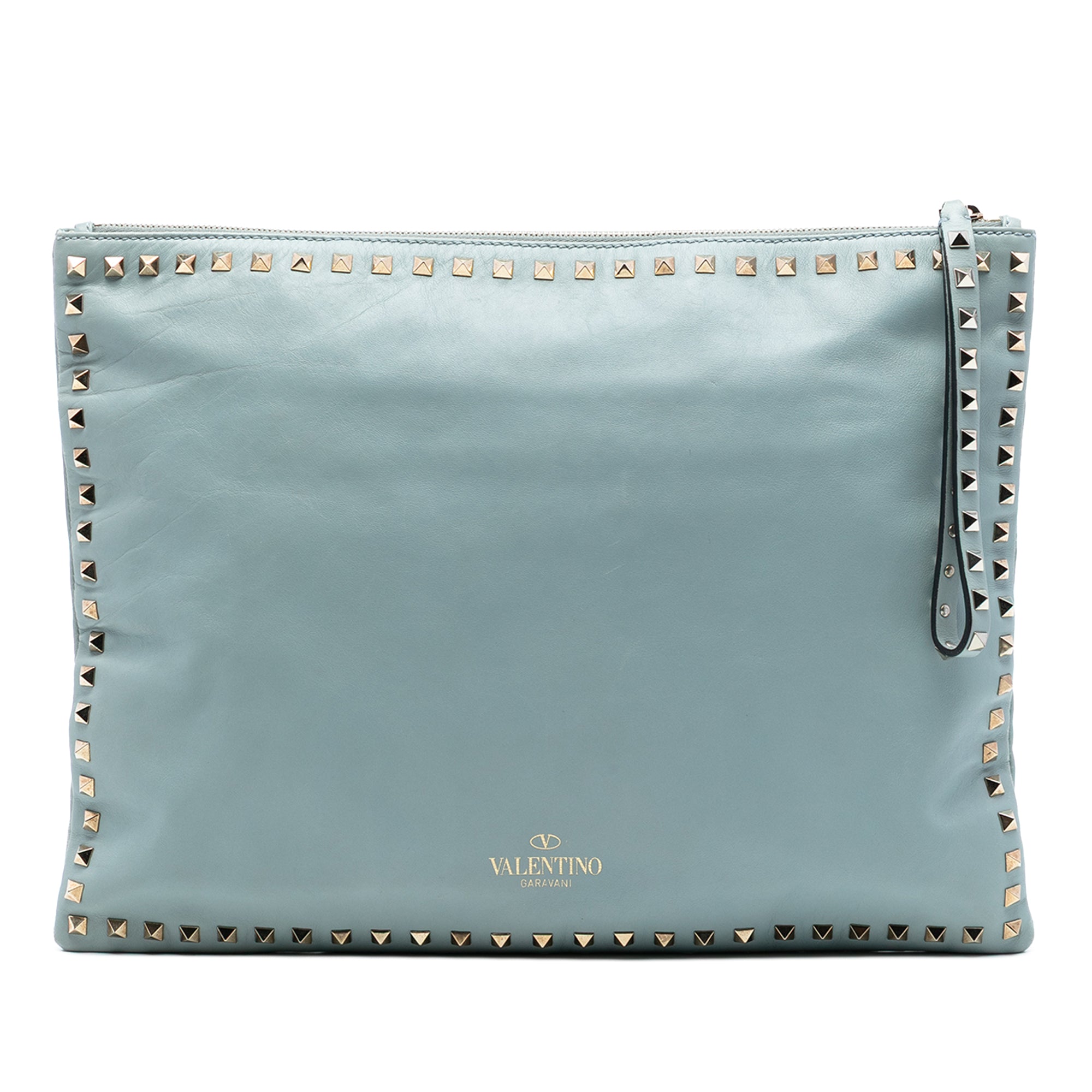 Large Leather Rockstud Clutch