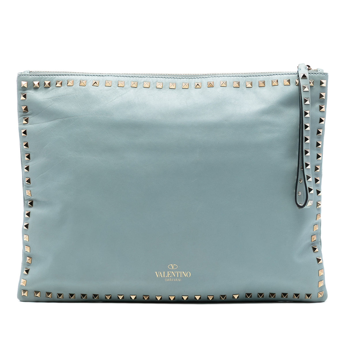 Large Leather Rockstud Clutch