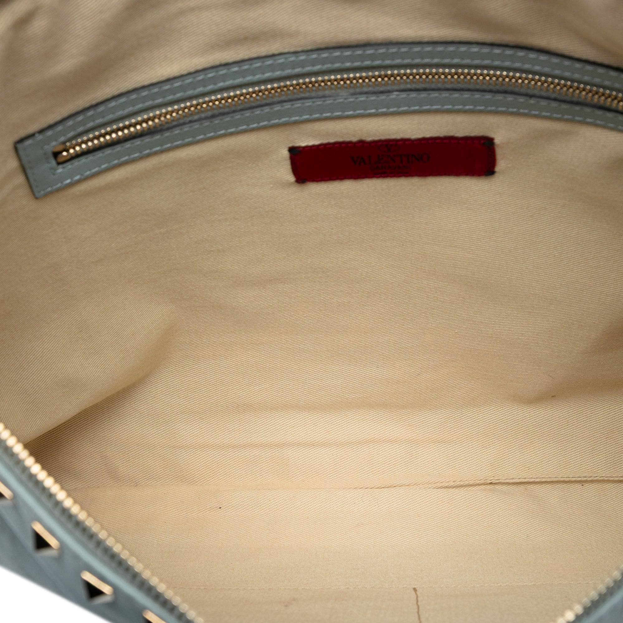 Large Leather Rockstud Clutch