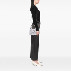 Mini Saffiano Lux Crystal Embellished Galleria Double Zip