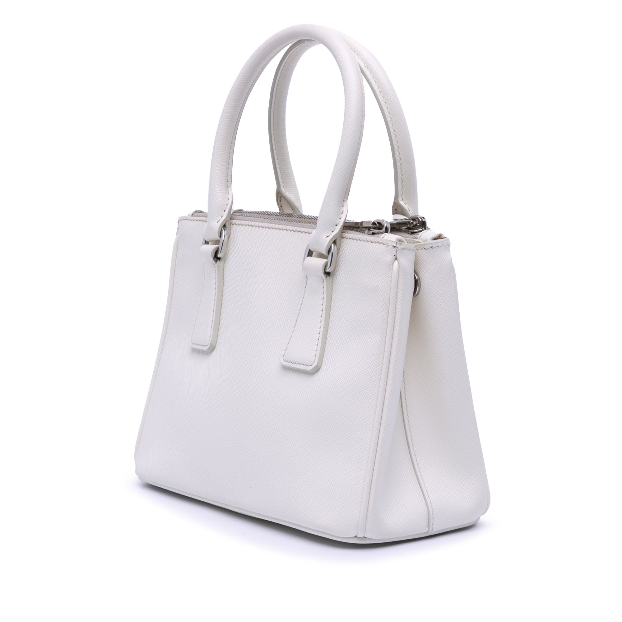 Mini Saffiano Lux Crystal Embellished Galleria Double Zip