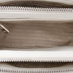 Mini Saffiano Lux Crystal Embellished Galleria Double Zip