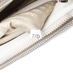 Mini Saffiano Lux Crystal Embellished Galleria Double Zip