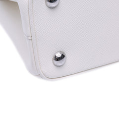 Mini Saffiano Lux Crystal Embellished Galleria Double Zip