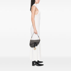 Oblique Canvas Saddle Bag