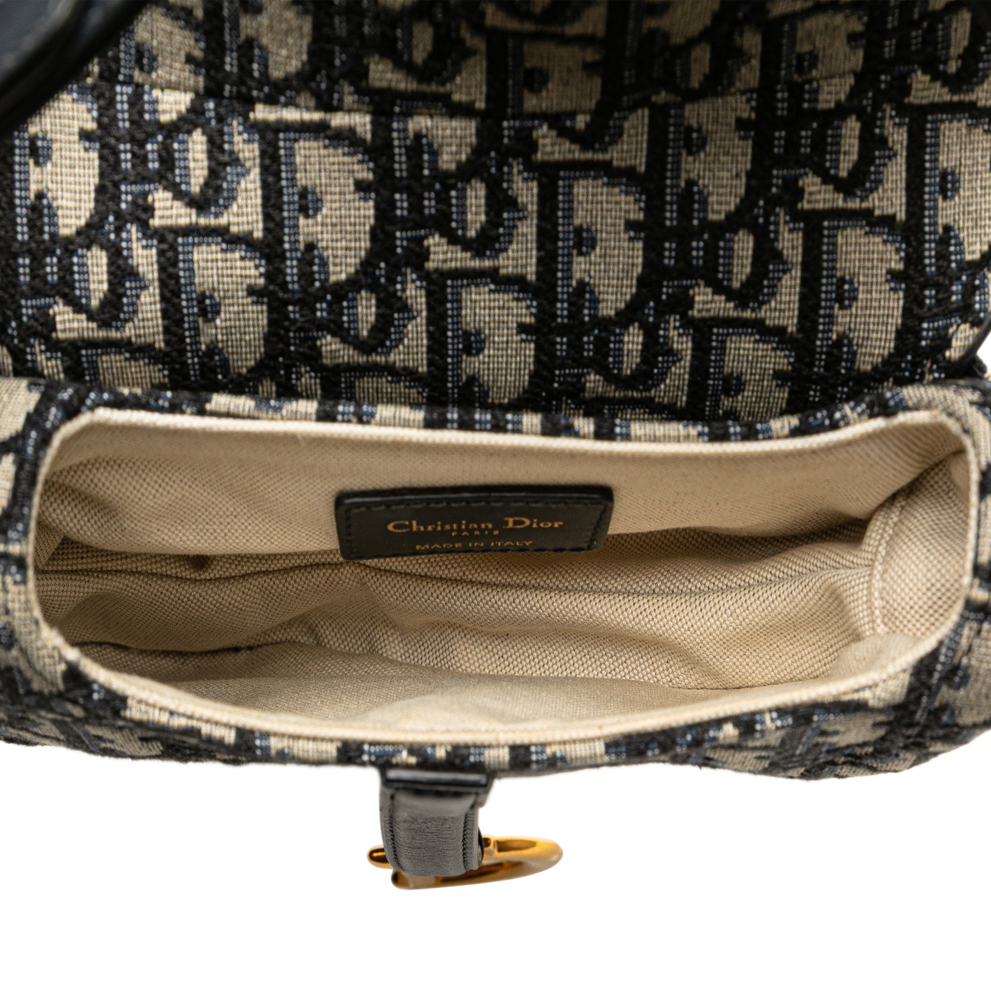 Mini Oblique Canvas Saddle Bag