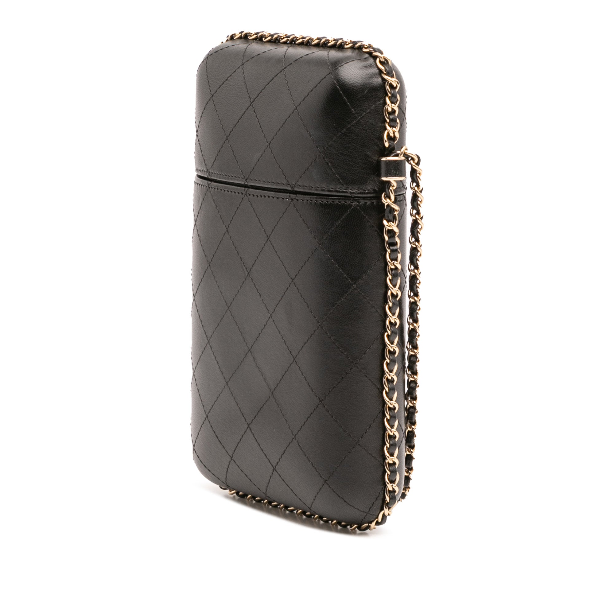 CC Quilted Lambskin Chain Around Phone Holder