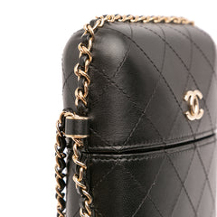 CC Quilted Lambskin Chain Around Phone Holder
