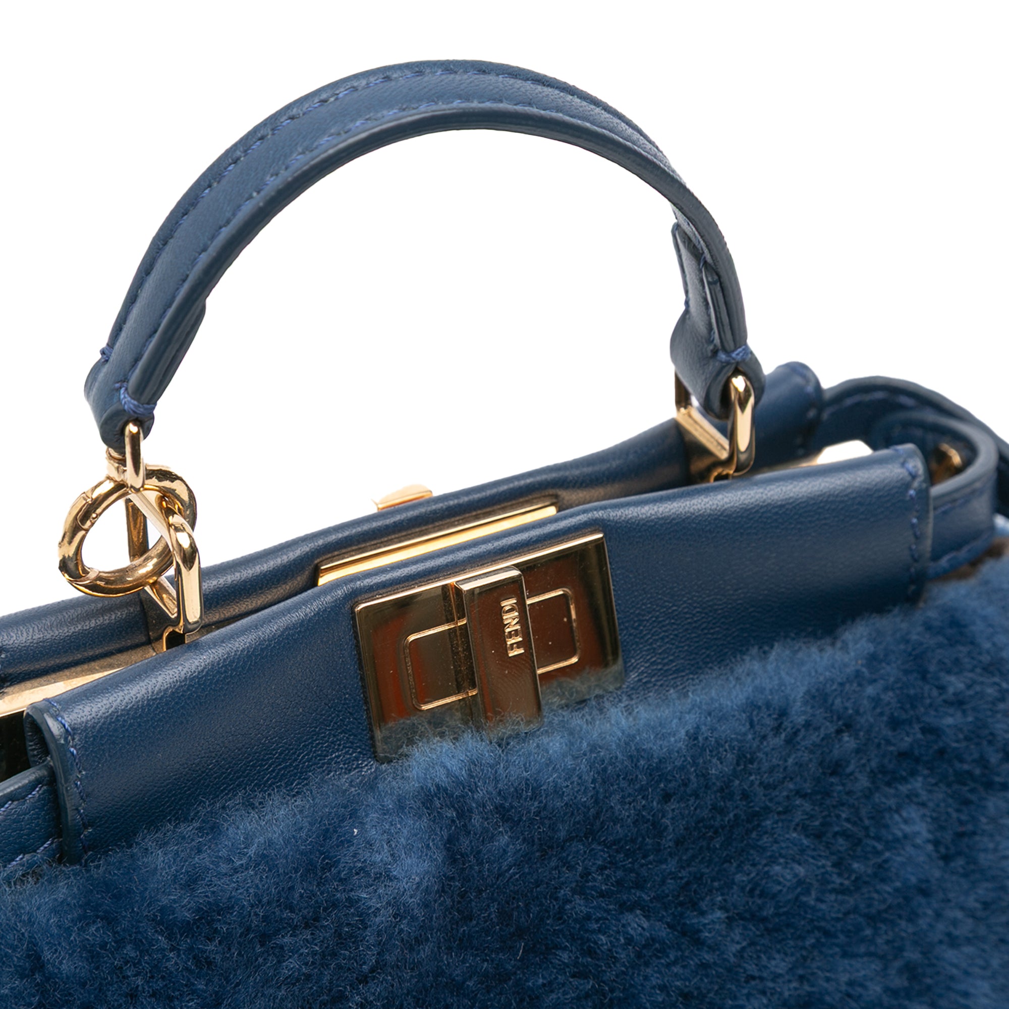 Micro Shearling Peekaboo Satchel