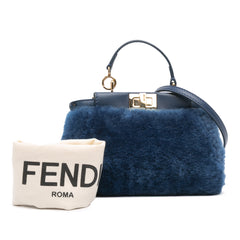 Micro Shearling Peekaboo Satchel