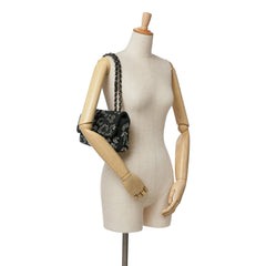 Medium Strass Embellished Tweed Single Flap