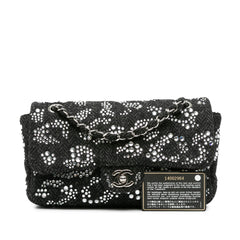 Medium Strass Embellished Tweed Single Flap