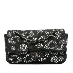 Medium Strass Embellished Tweed Single Flap