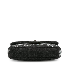 Medium Strass Embellished Tweed Single Flap