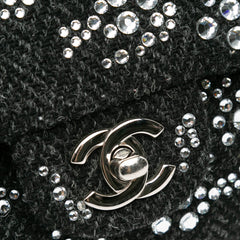 Medium Strass Embellished Tweed Single Flap