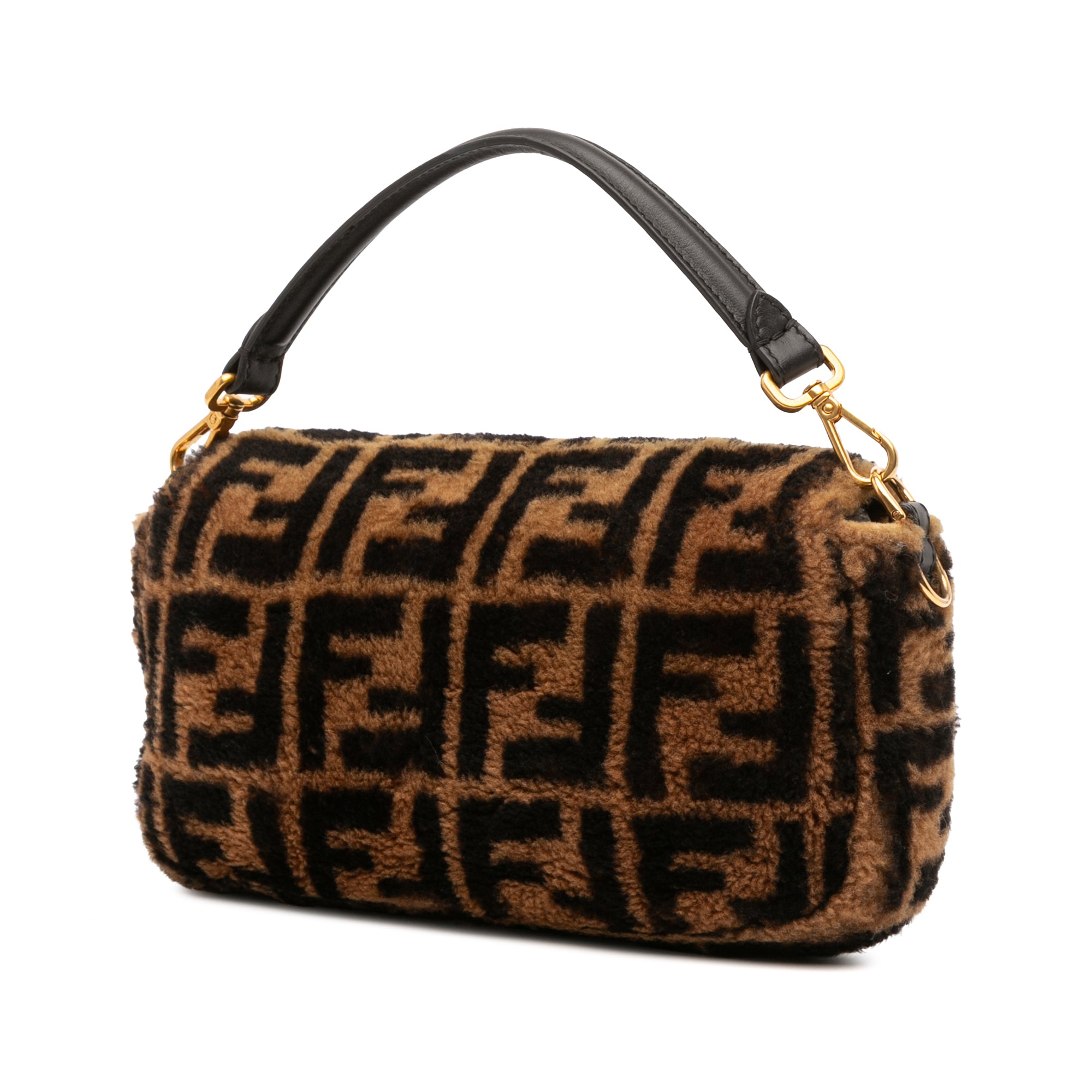 Medium Zucca Shearling Baguette Satchel